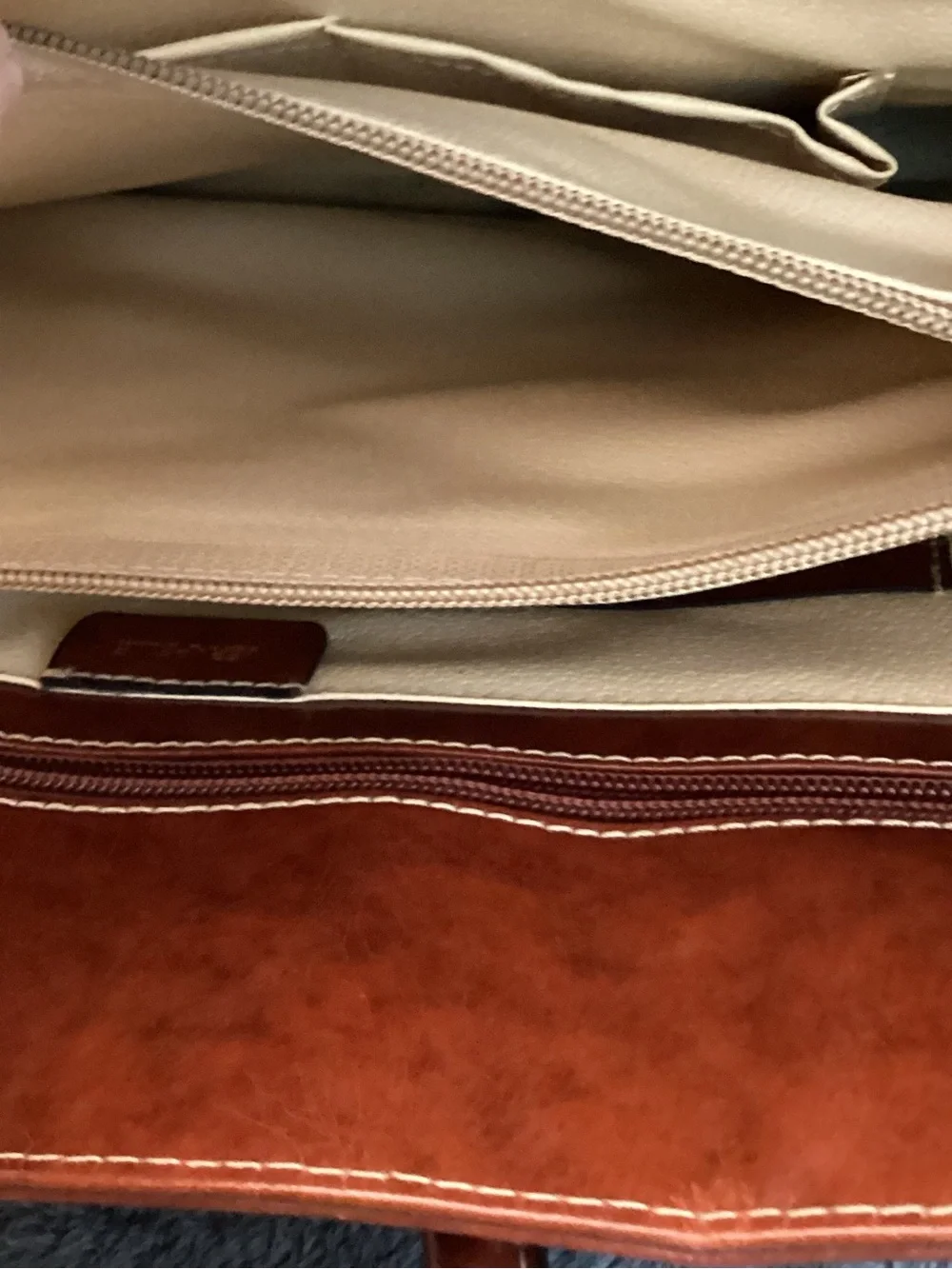 Vera Pelle Brown Italian Leather  Briefcase/Shoulder/Lap Top Bag